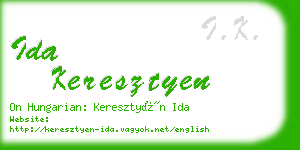 ida keresztyen business card